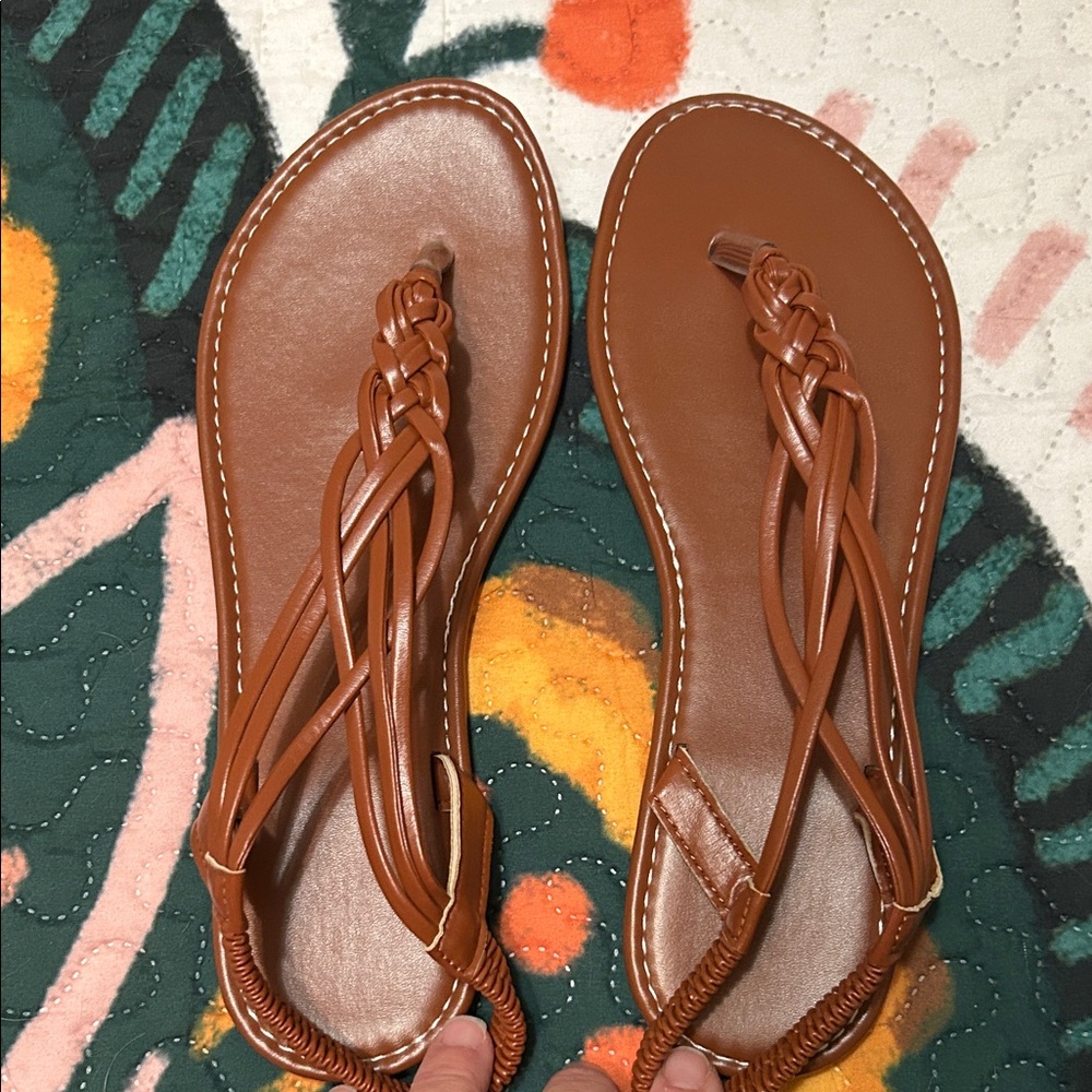 Braided Tan Sandals